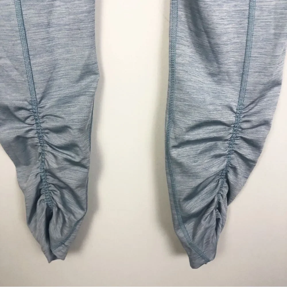 NIKE YOGA | Dusty Blue High Rise 7/8 Length Cinched Leggings Women’s Size Large